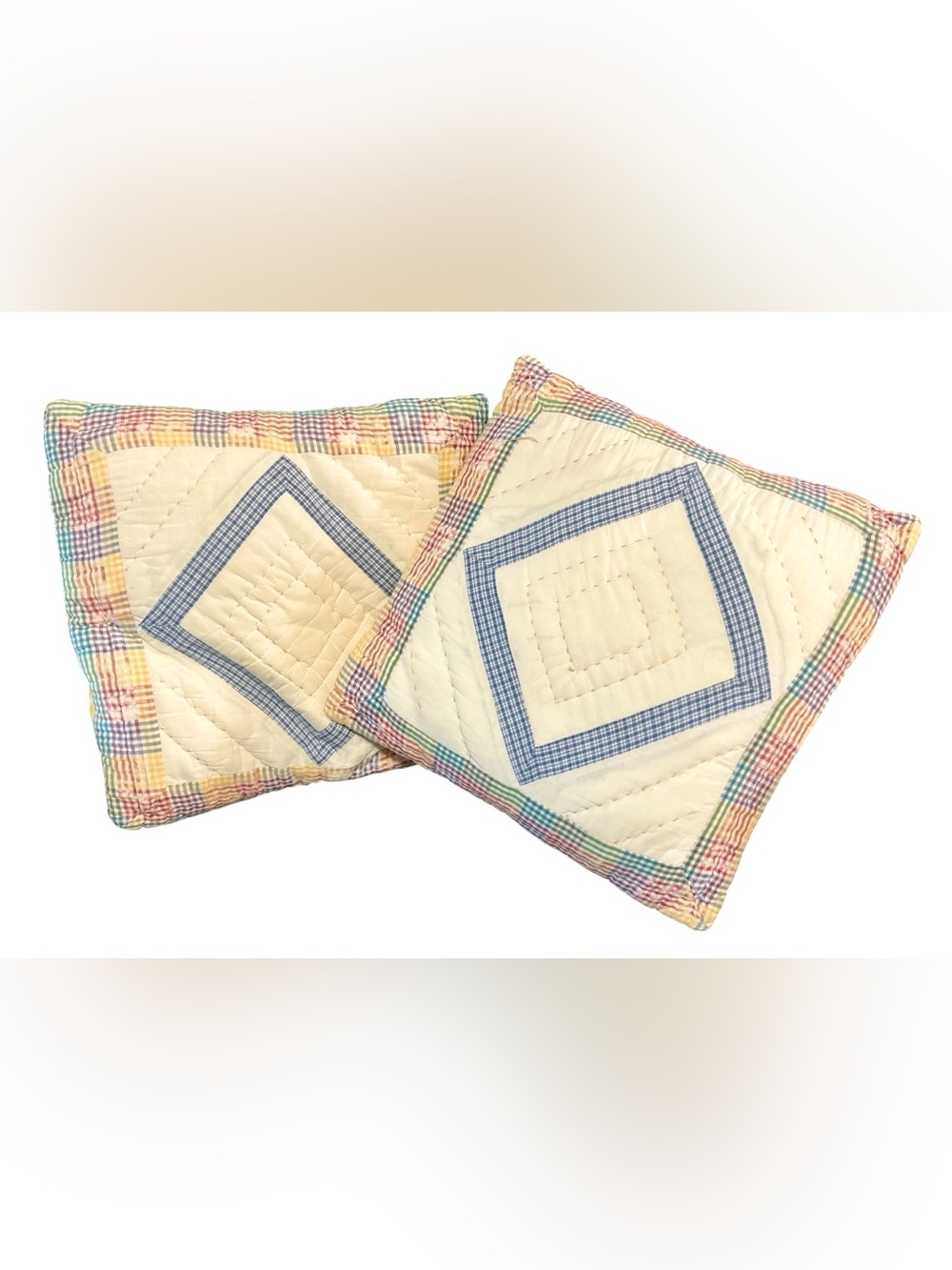 Pr Patchwork Quilted Pillows
